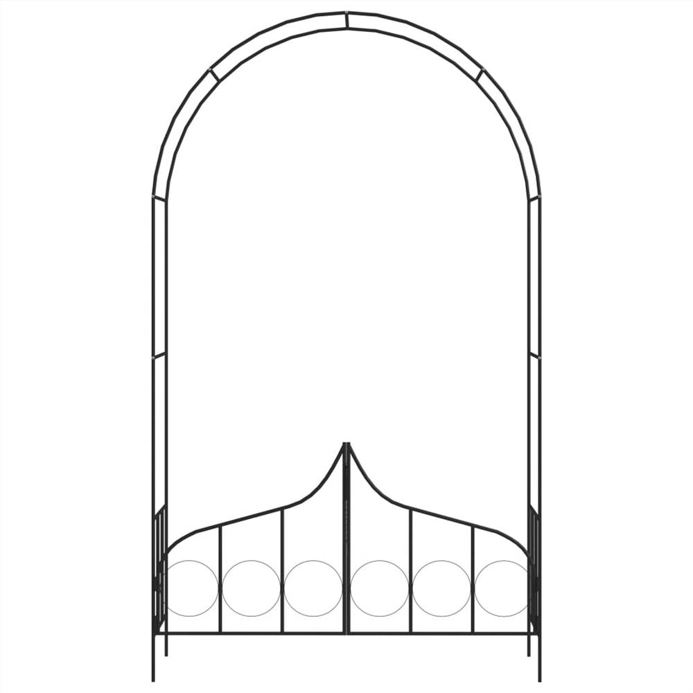 Garden Arch with Gate Black 138x40x238 cm Iron
