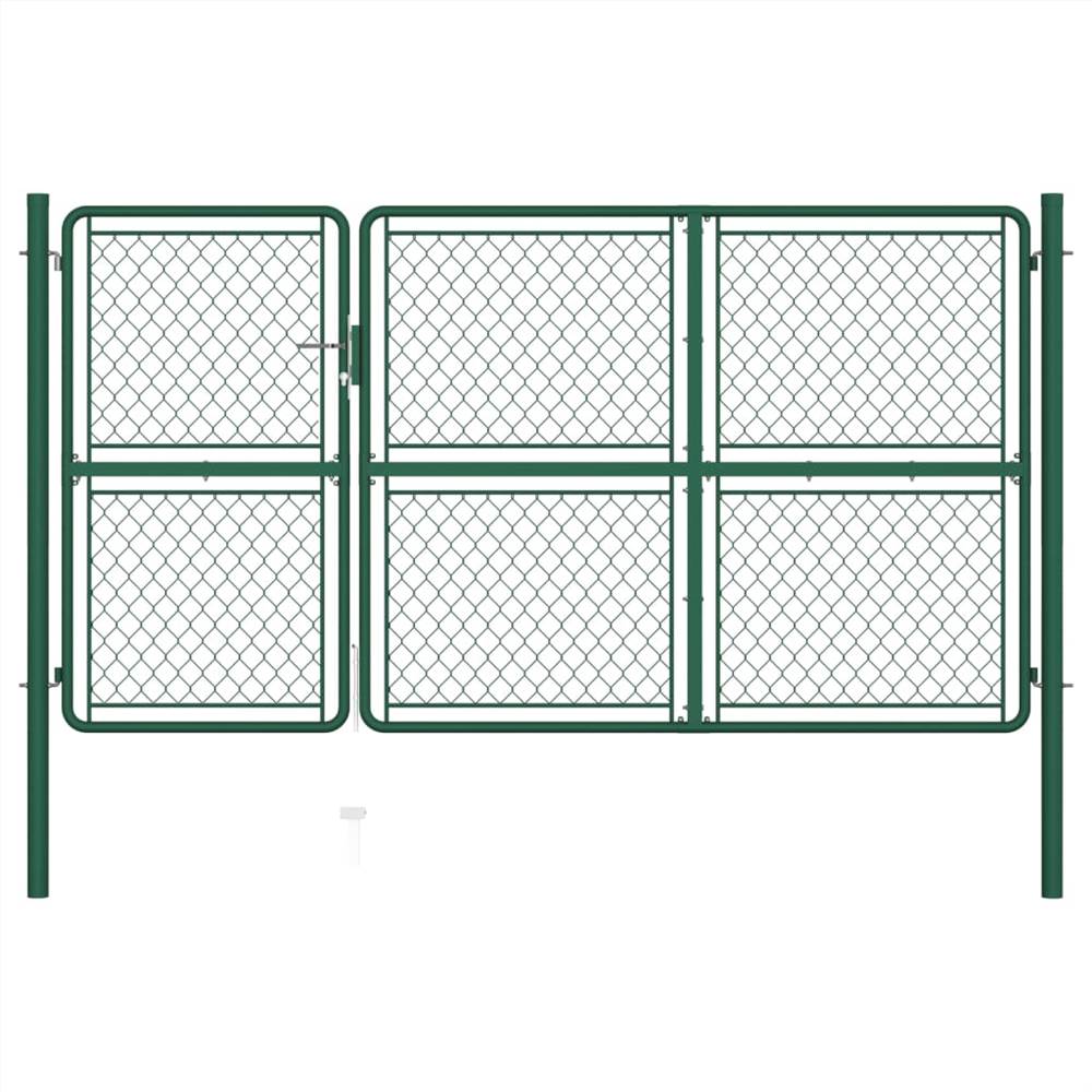 Garden Gate Steel 150x350 cm Green