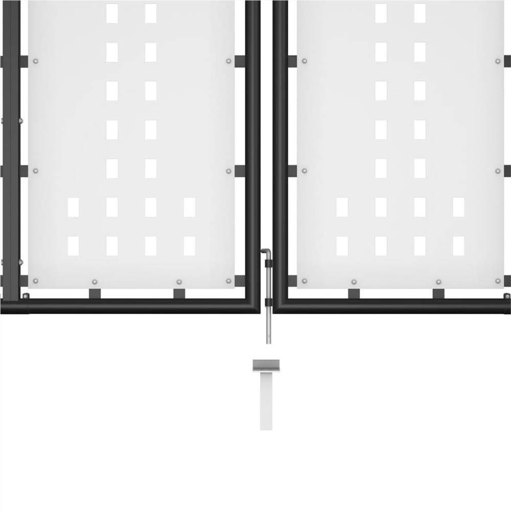 Garden Gate Steel 500x200 cm Black