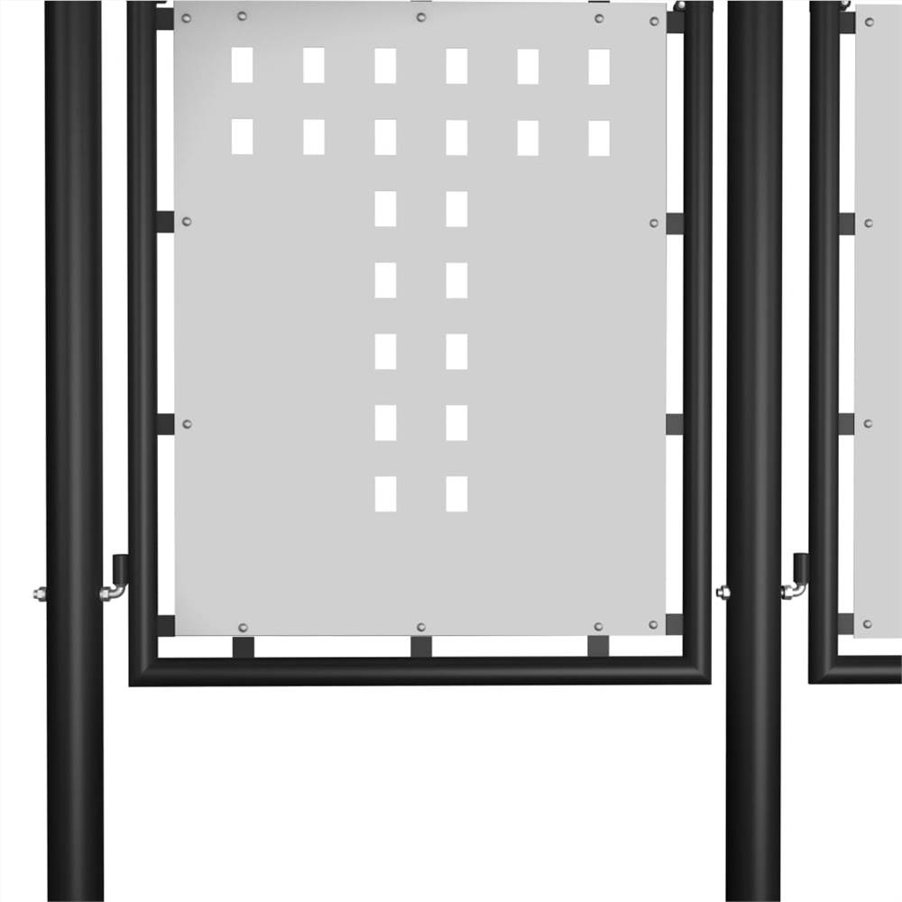 Garden Gate Steel 500x200 cm Black