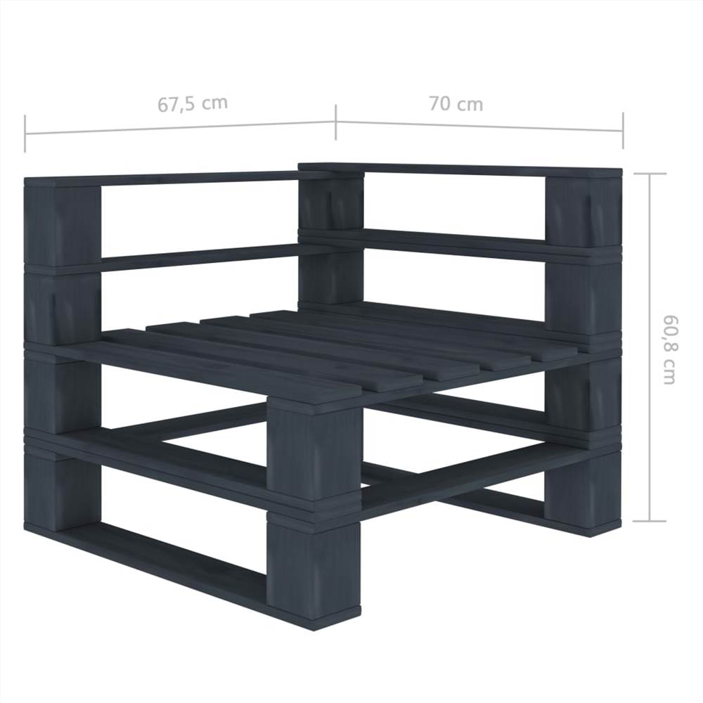 Garden Pallet Sofa Grey 4-Seater Wood