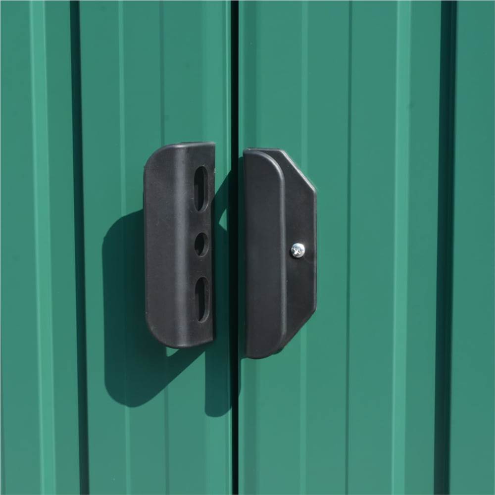 Garden Shed 257x398x178 cm Metal Green