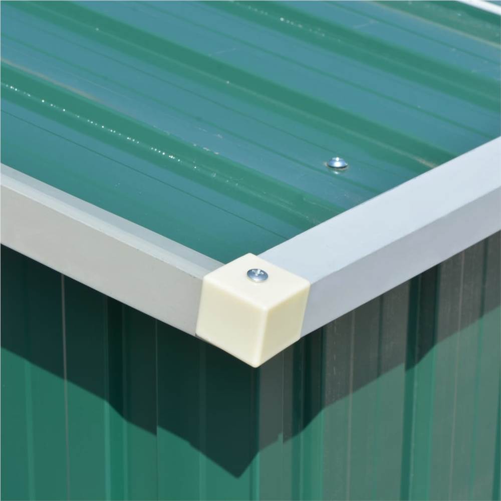 Garden Shed 257x398x178 cm Metal Green