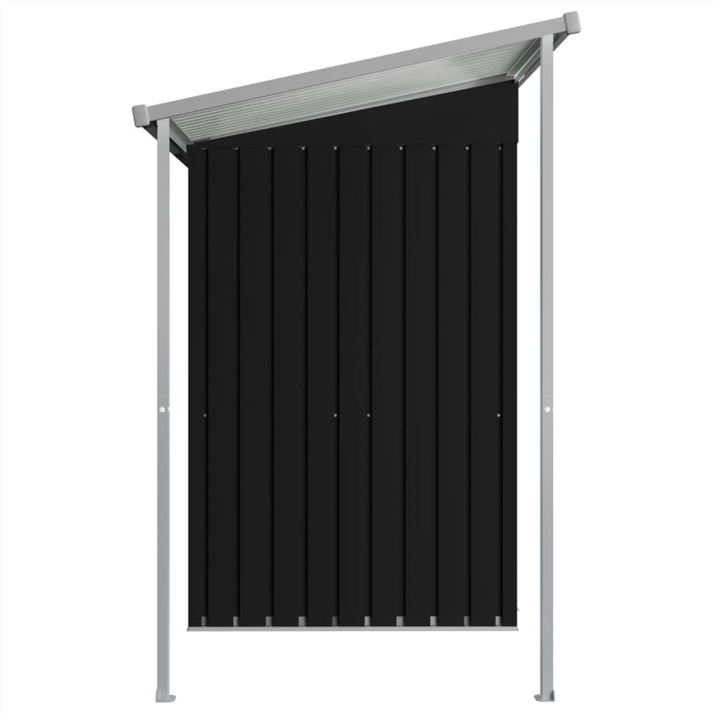 Garden Shed with Extended Roof Anthracite 346x121x181 cm Steel