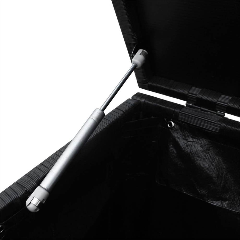 Garden Storage Box Black 150x50x60 cm Poly Rattan
