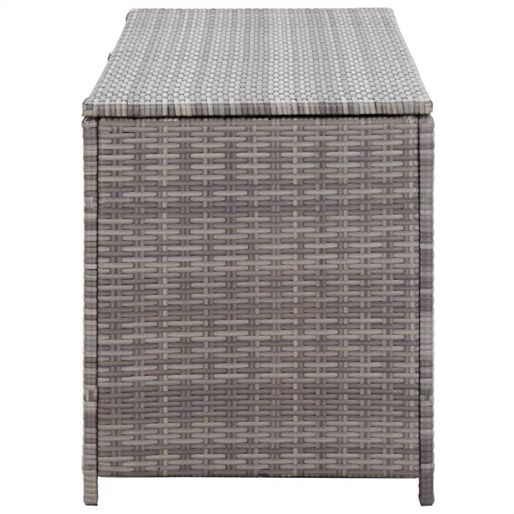 Garden Storage Box Grey 150x50x60 cm Poly Rattan