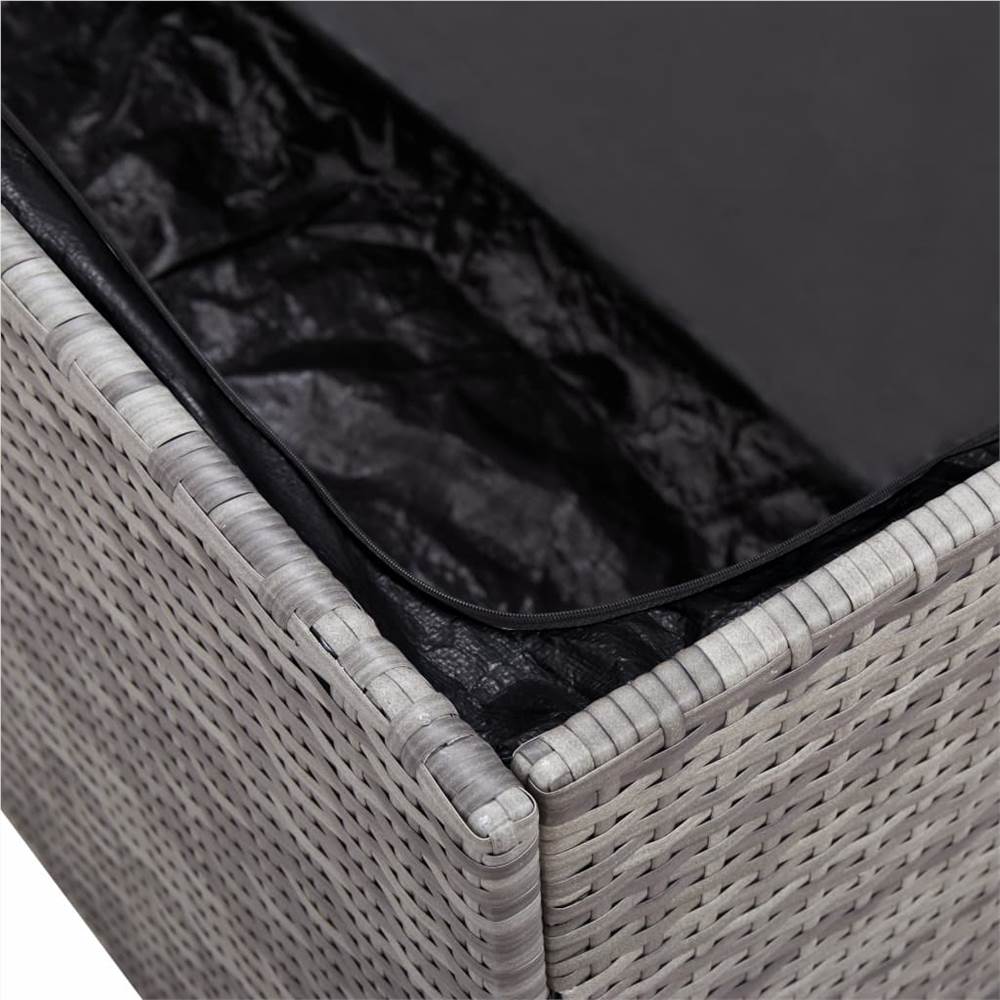 Garden Storage Box Grey 150x50x60 cm Poly Rattan