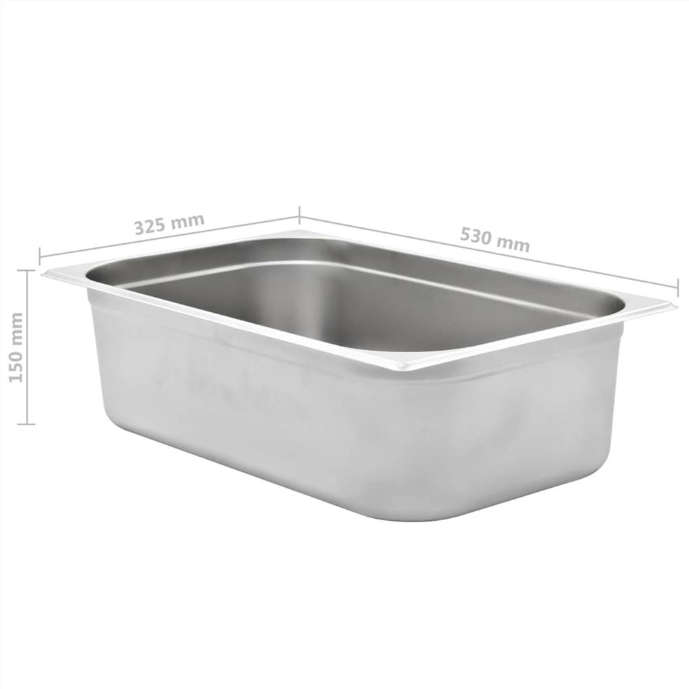 Gastronorm Containers 2 pcs GN 1/1 150 mm Stainless Steel