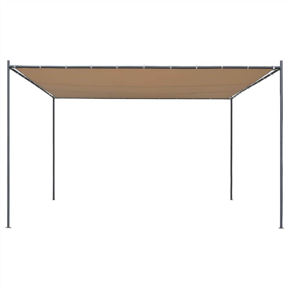 Gazebo with Flat Roof 4x4x2.4 m Beige