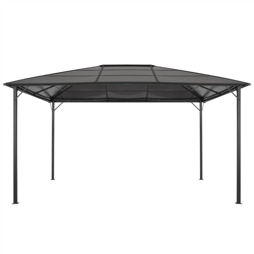 Gazebo with Roof Aluminium 4x3x2.6 m Black