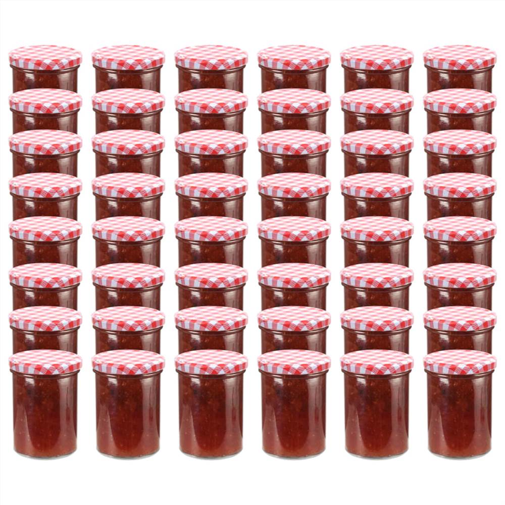 

Glass Jam Jars with White and Red Lid 48 pcs 400 ml