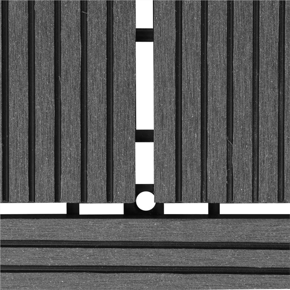 Grey 11 pcs 30 x 30 cm Decking Tiles WPC 1 sqm