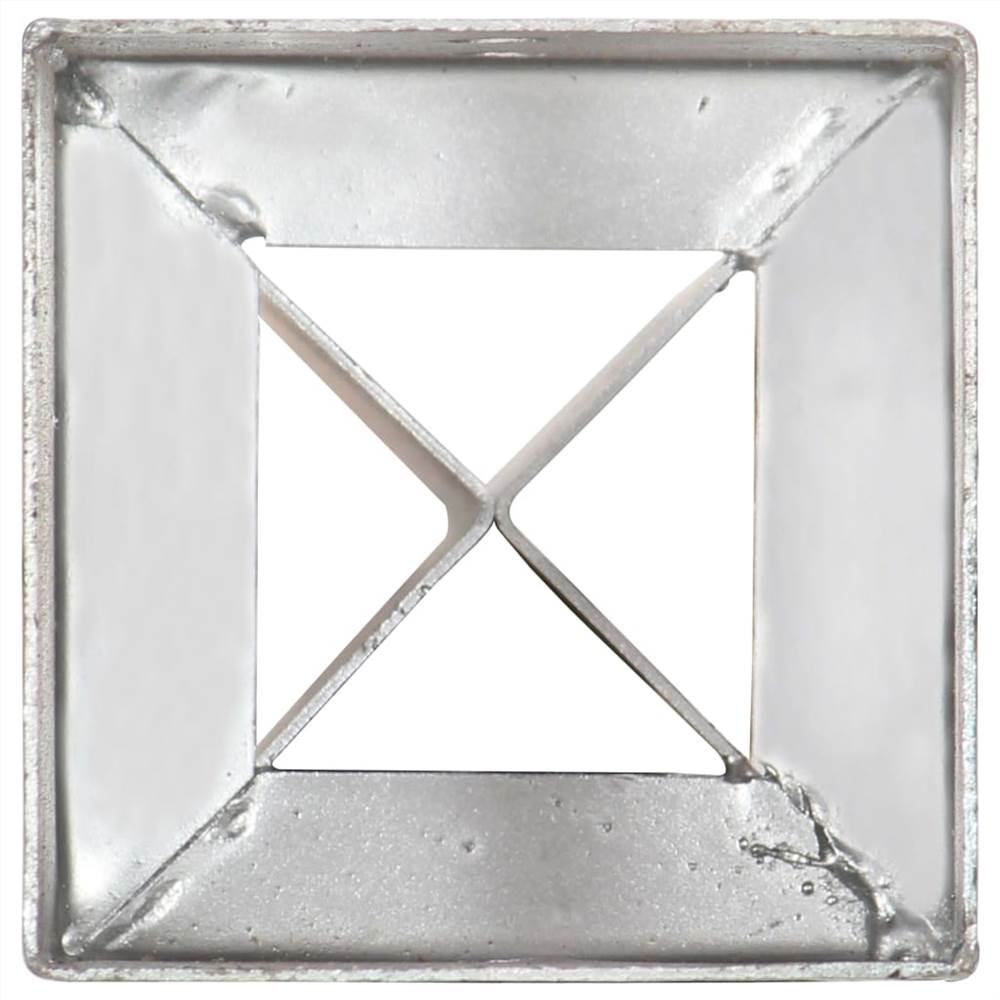 Ground Spikes 2 pcs Silver 12x12x89 cm Galvanised Steel