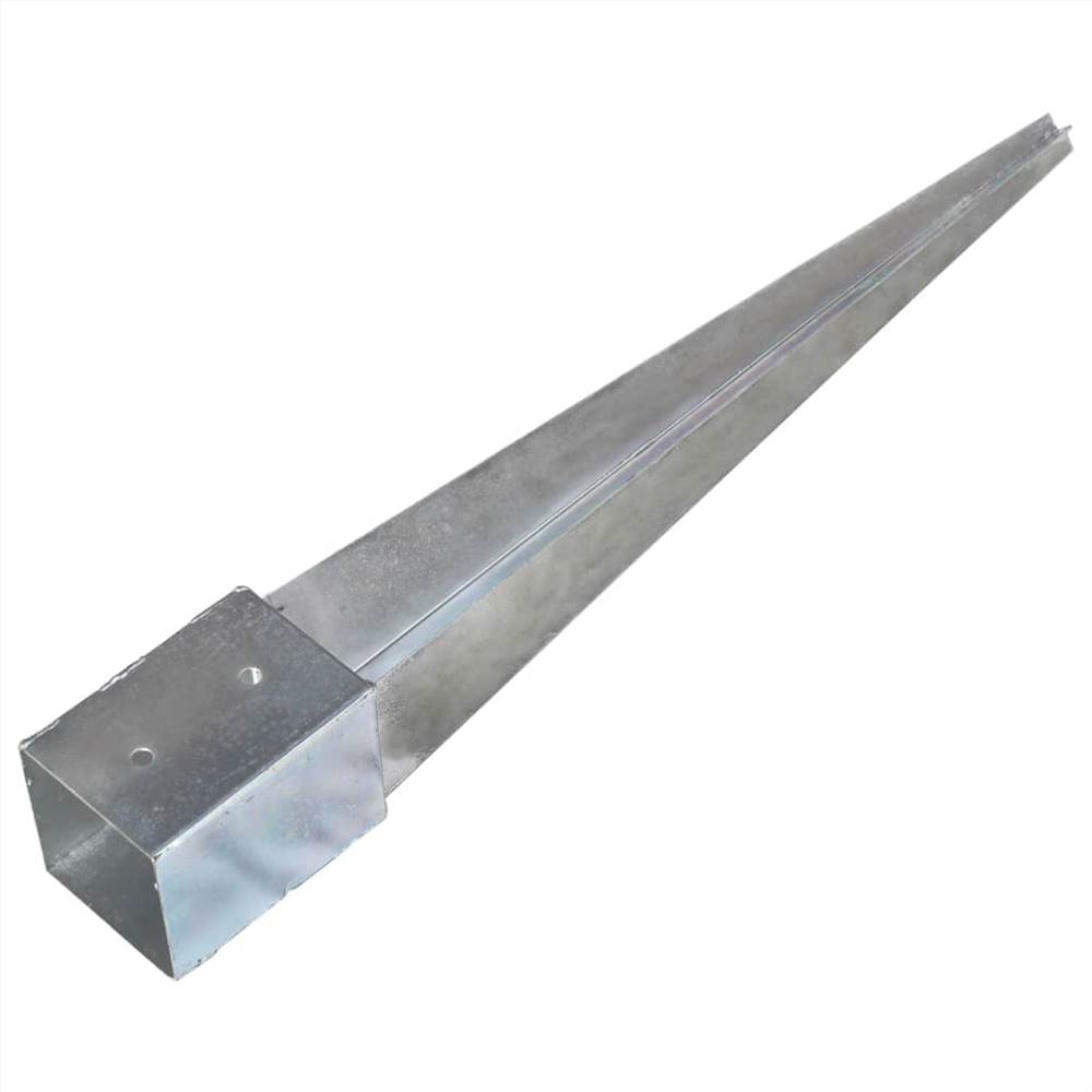 Ground Spikes 6 pcs Silver 10x10x76 cm Galvanised Steel