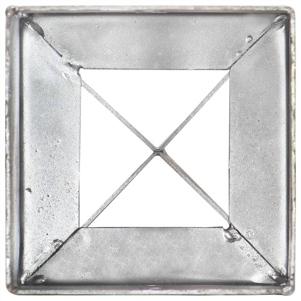 Ground Spikes 6 pcs Silver 10x10x76 cm Galvanised Steel