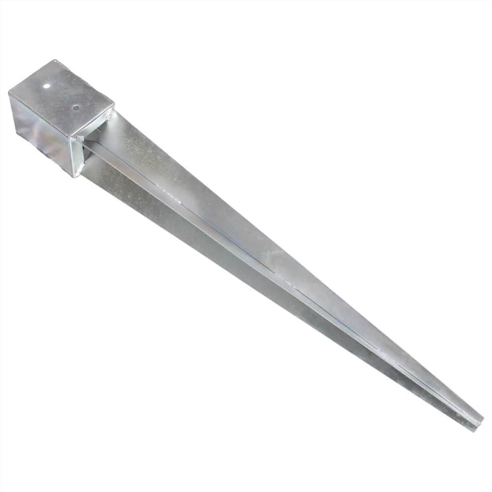 Ground Spikes 6 pcs Silver 10x10x91 cm Galvanised Steel