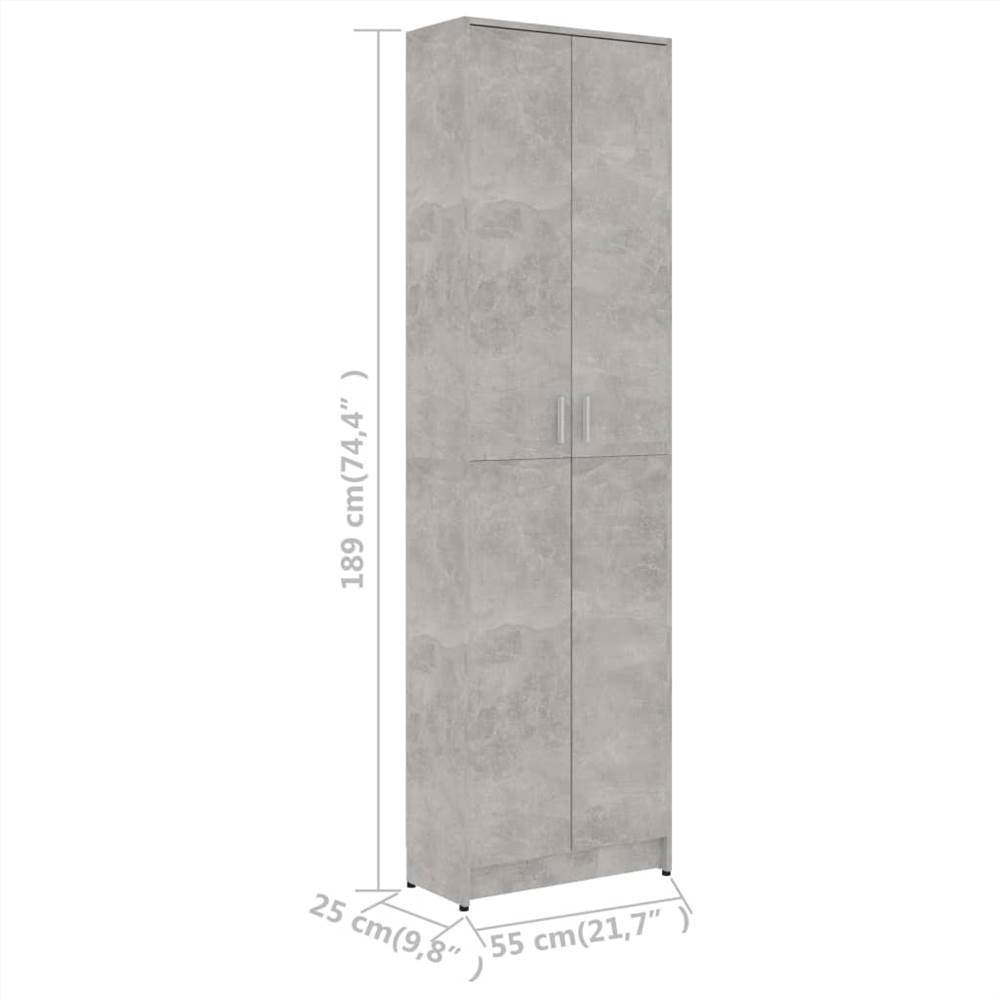 Hallway Wardrobe Concrete Grey 55x25x189 cm Chipboard