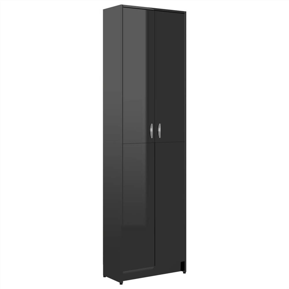 Hallway Wardrobe High Gloss Black 55x25x189 cm Chipboard