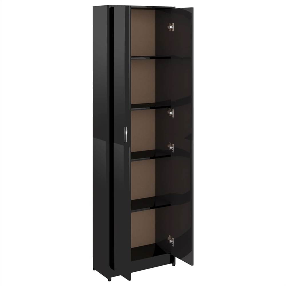 Hallway Wardrobe High Gloss Black 55x25x189 cm Chipboard