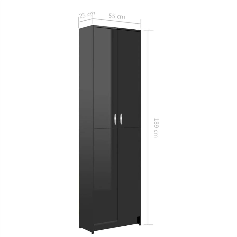 Hallway Wardrobe High Gloss Black 55x25x189 cm Chipboard