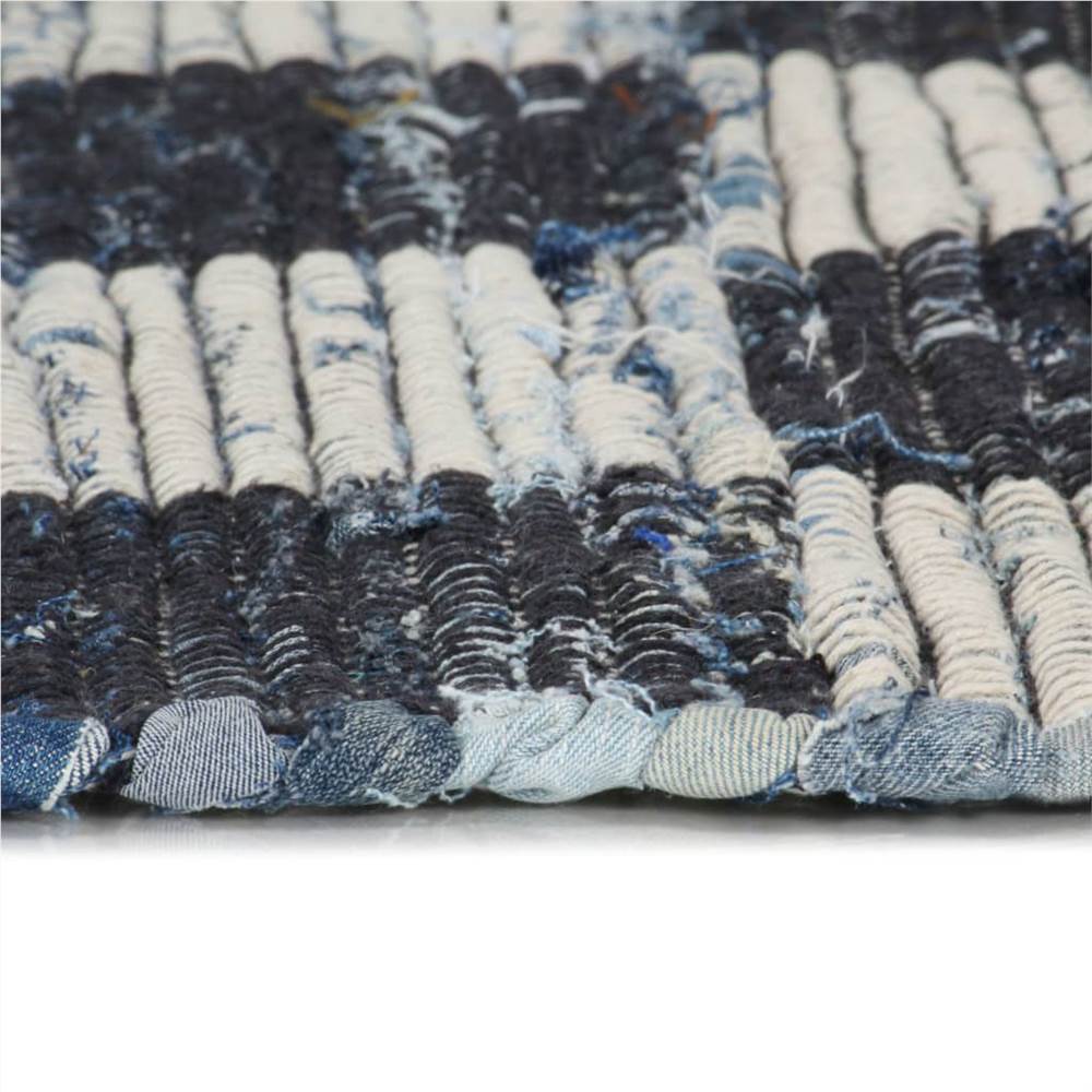 Hand-woven Chindi Rug Denim 160x230 cm Blue