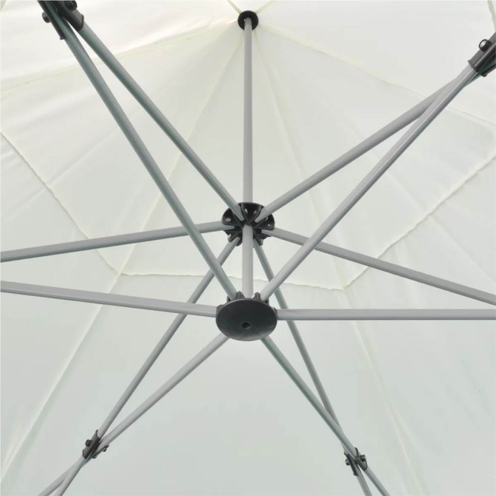 Hexagonal Pop-Up Foldable Marquee Cream White 3.6x3.1 m
