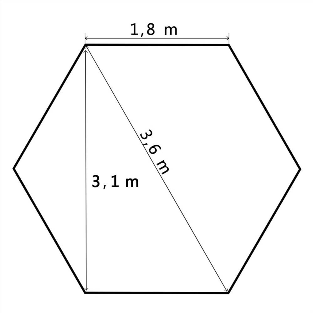 Hexagonal Pop-Up Foldable Marquee Cream White 3.6x3.1 m