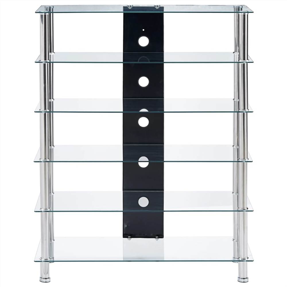 HiFi Stand Transparent 90x40x113 cm Tempered Glass