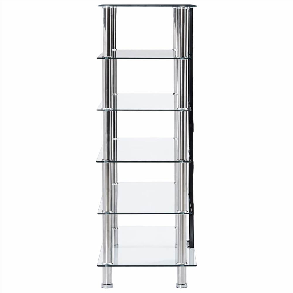 HiFi Stand Transparent 90x40x113 cm Tempered Glass