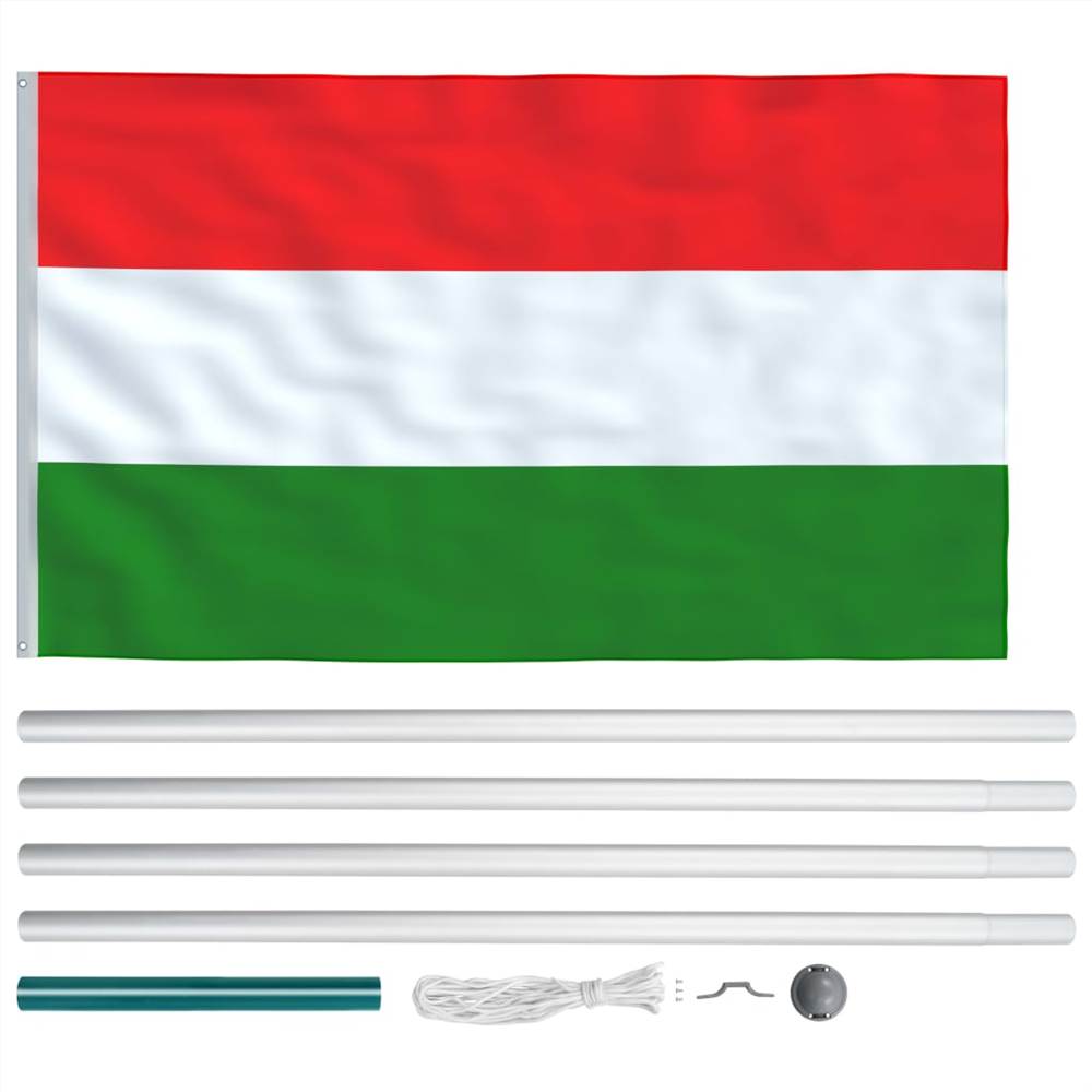 Hungary Flag and Pole Aluminium 6,2 m