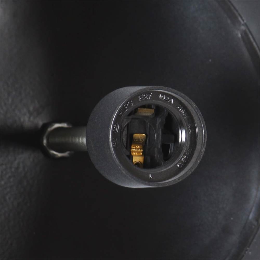 Industrial Hanging Lamp Black Round 42 cm E27 Solid Mango Wood