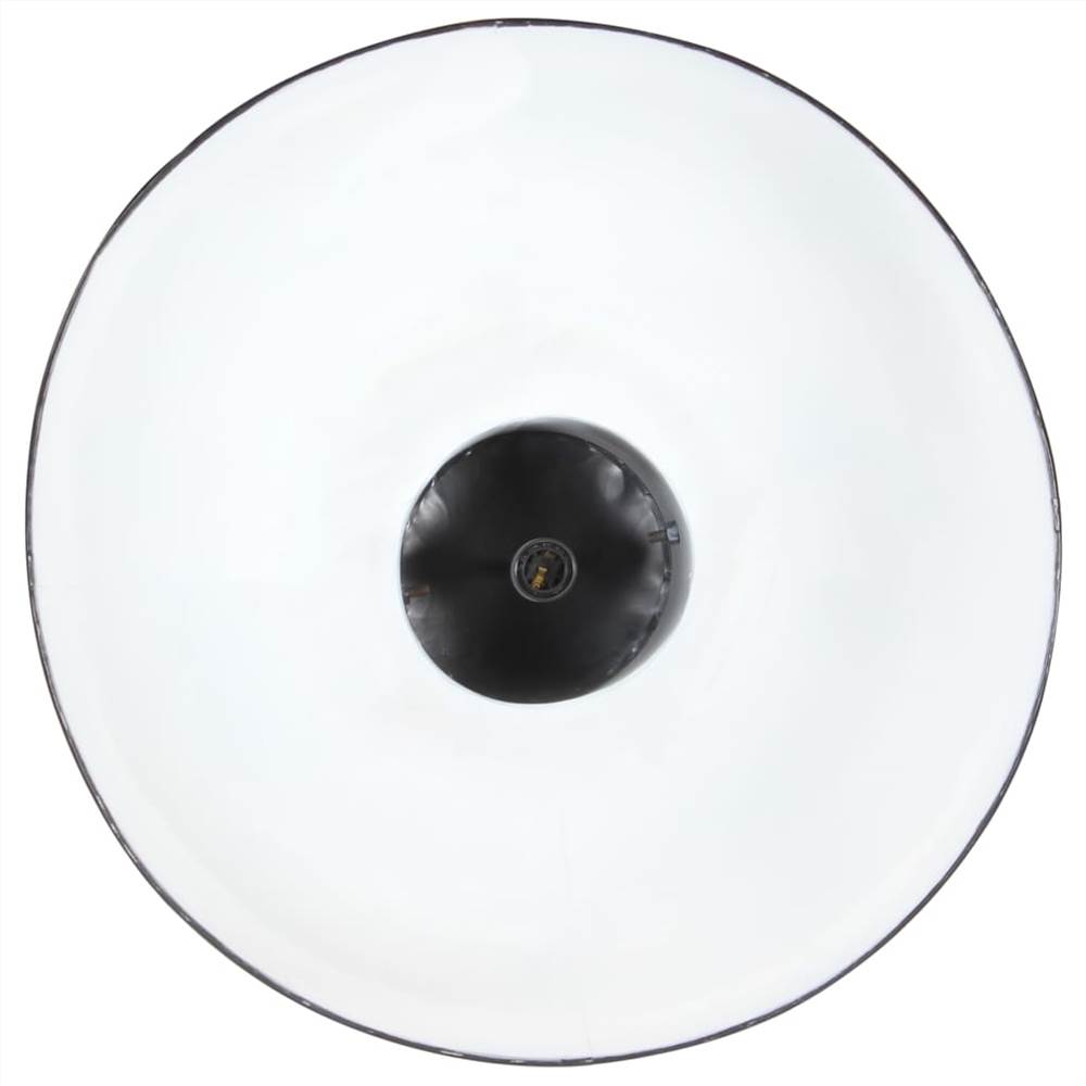 Industrial Hanging Lamp Black Round 42 cm E27 Solid Mango Wood