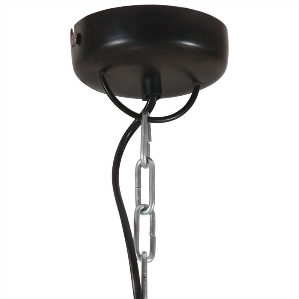 Industrial Hanging Lamp Black Round 42 cm E27 Solid Mango Wood