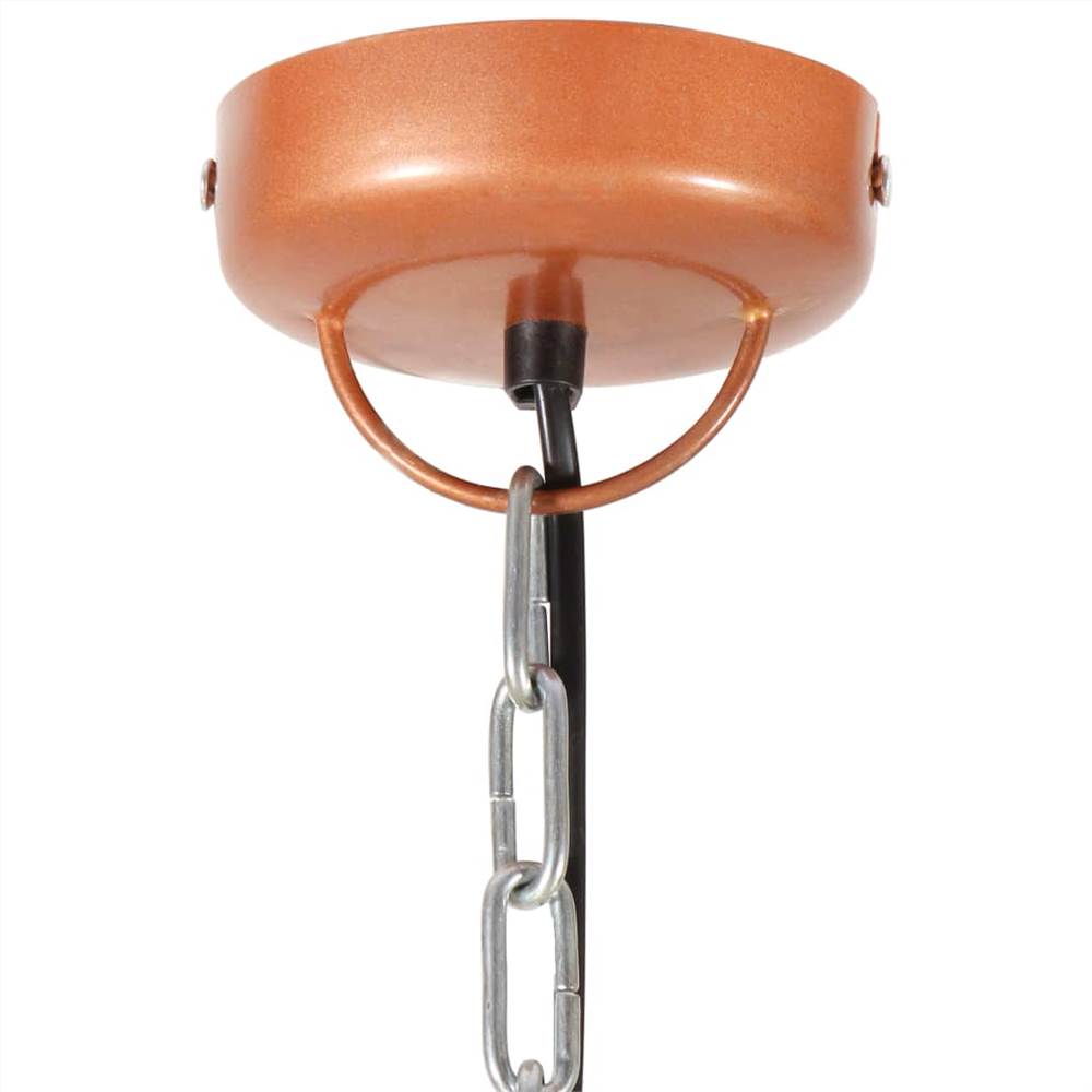 Industrial Hanging Lamp Copper Round 51 cm E27 Solid Mango Wood