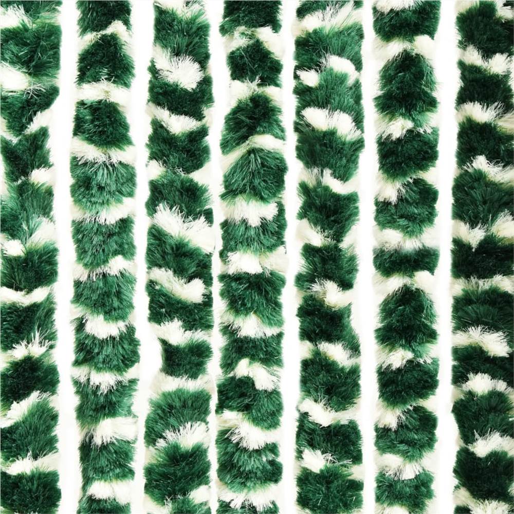 Insect Curtain Green and White 90x220 cm Chenille