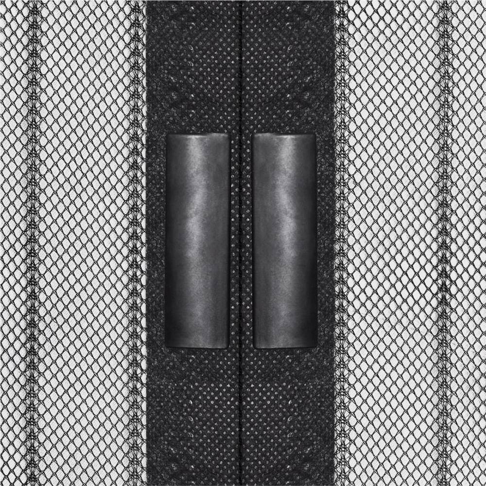Insect Door Curtain 210 x 100 cm 2 pcs Magnet Black