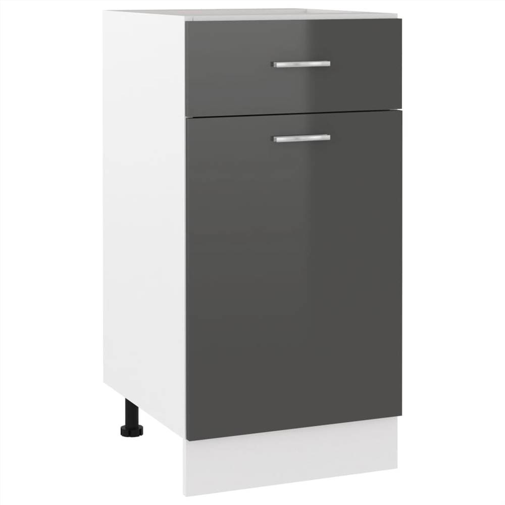 Kitchen Cabinet High Gloss Grey 40x46x81.5 cm Chipboard