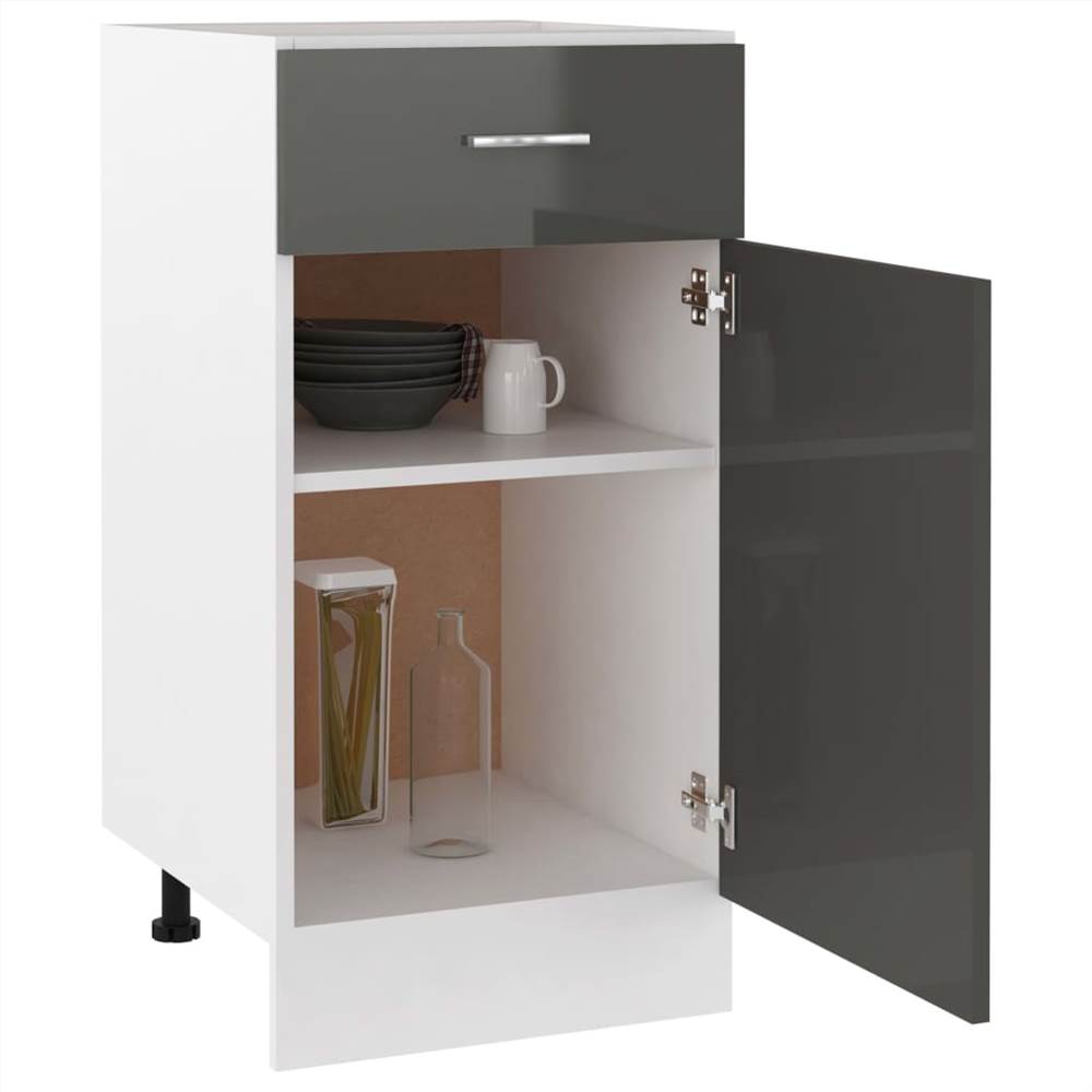Kitchen Cabinet High Gloss Grey 40x46x81.5 cm Chipboard