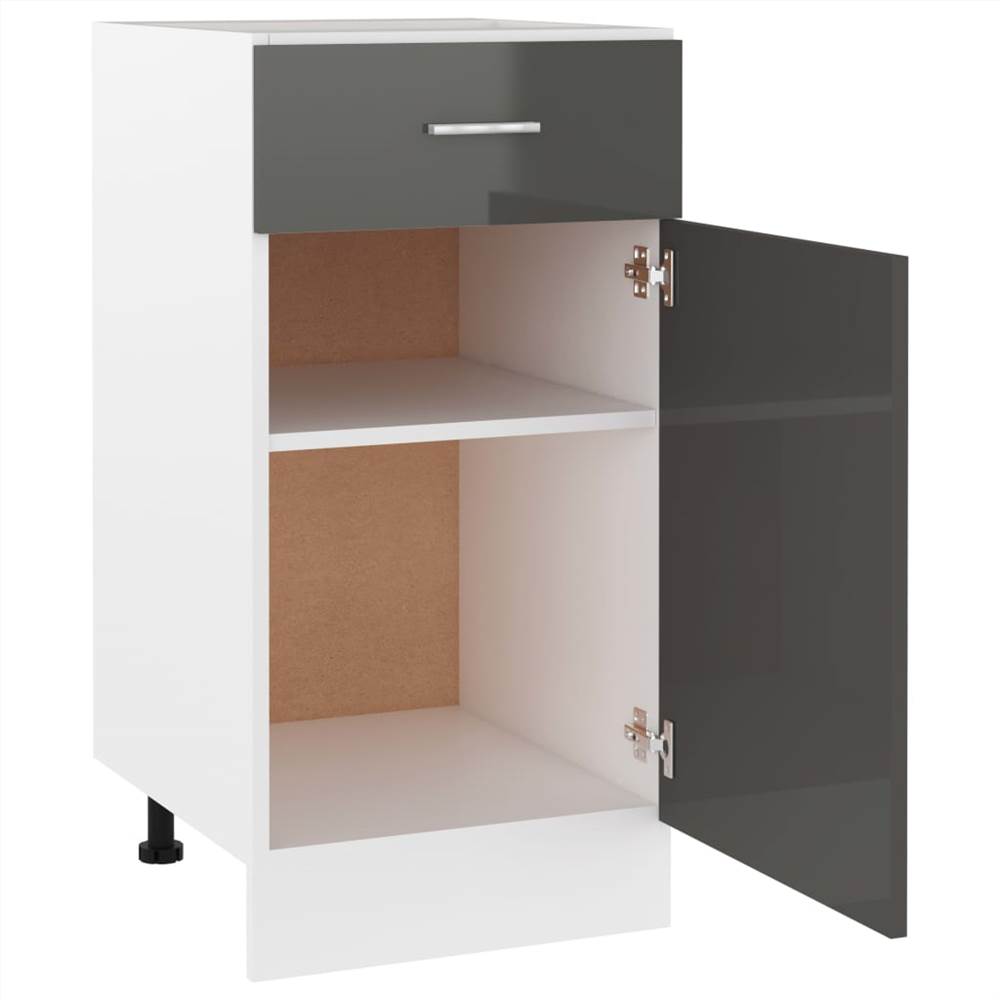 Kitchen Cabinet High Gloss Grey 40x46x81.5 cm Chipboard