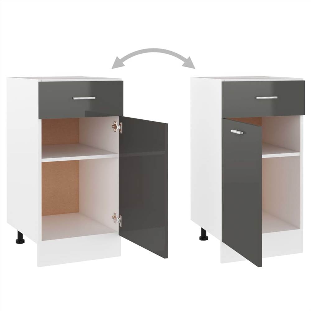 Kitchen Cabinet High Gloss Grey 40x46x81.5 cm Chipboard