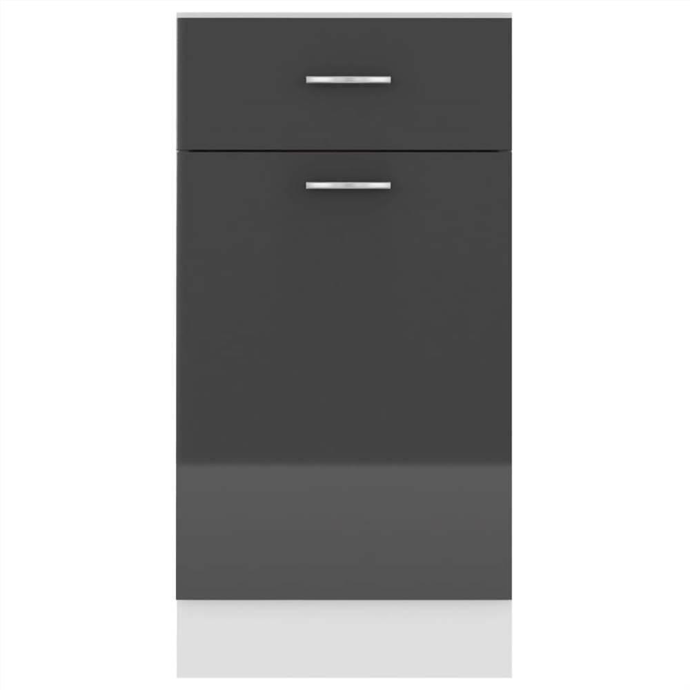 Kitchen Cabinet High Gloss Grey 40x46x81.5 cm Chipboard