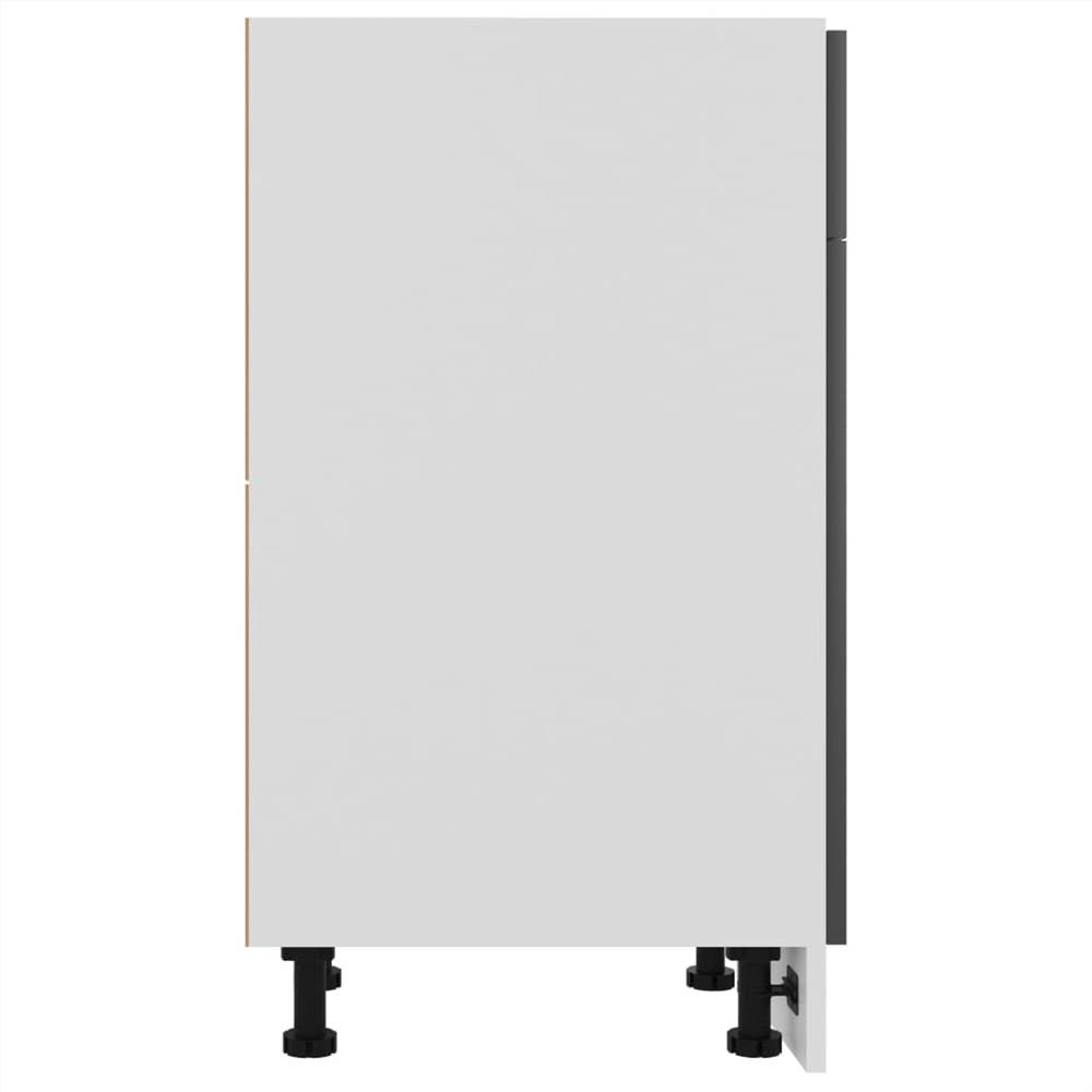 Kitchen Cabinet High Gloss Grey 50x46x81.5 cm Chipboard