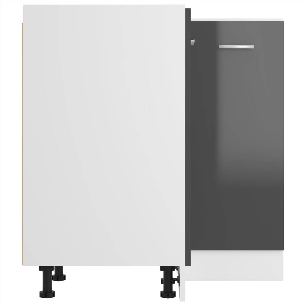 Kitchen Cabinet High Gloss Grey 75.5x75.5x80.5 cm Chipboard