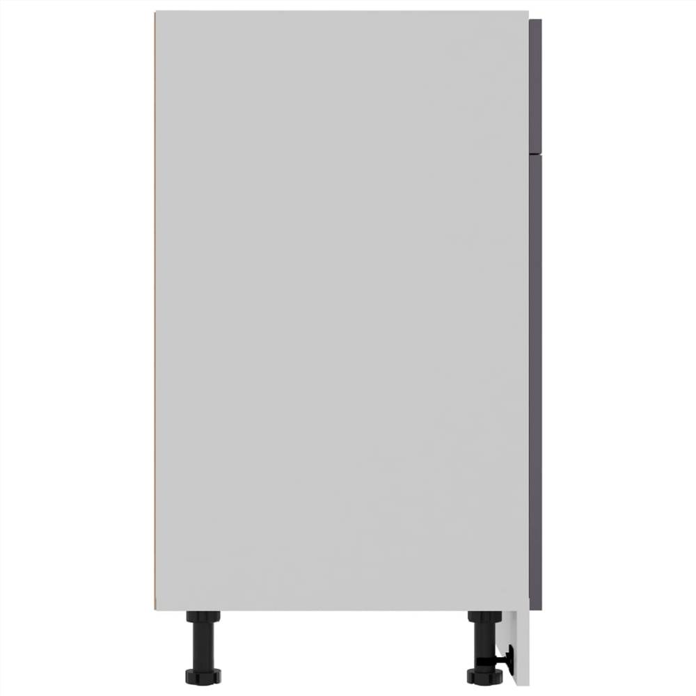 Kitchen Cabinet High Gloss Grey 80x46x81.5 cm Chipboard