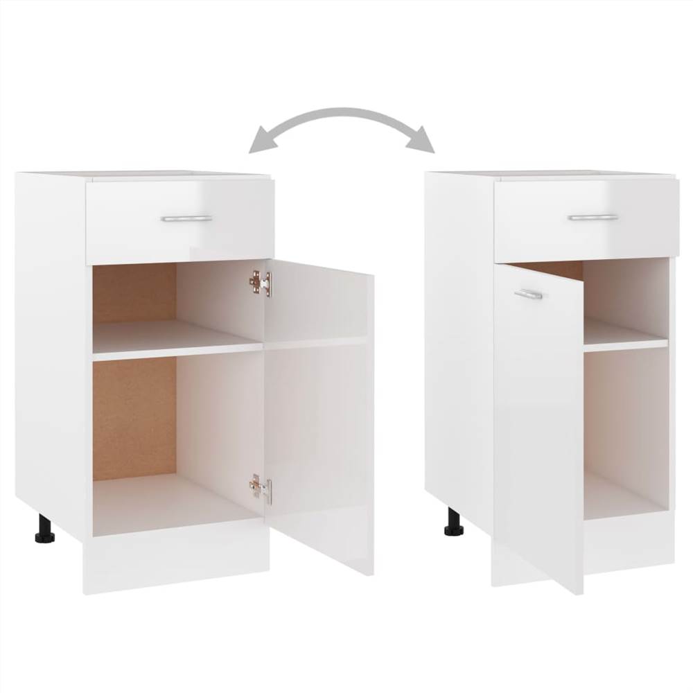 Kitchen Cabinet High Gloss White 40x46x81.5 cm Chipboard
