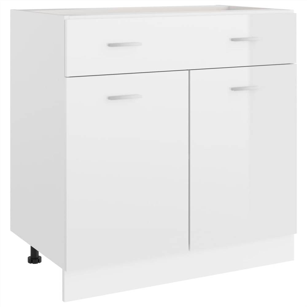 Kitchen Cabinet High Gloss White 80x46x81.5 cm Chipboard