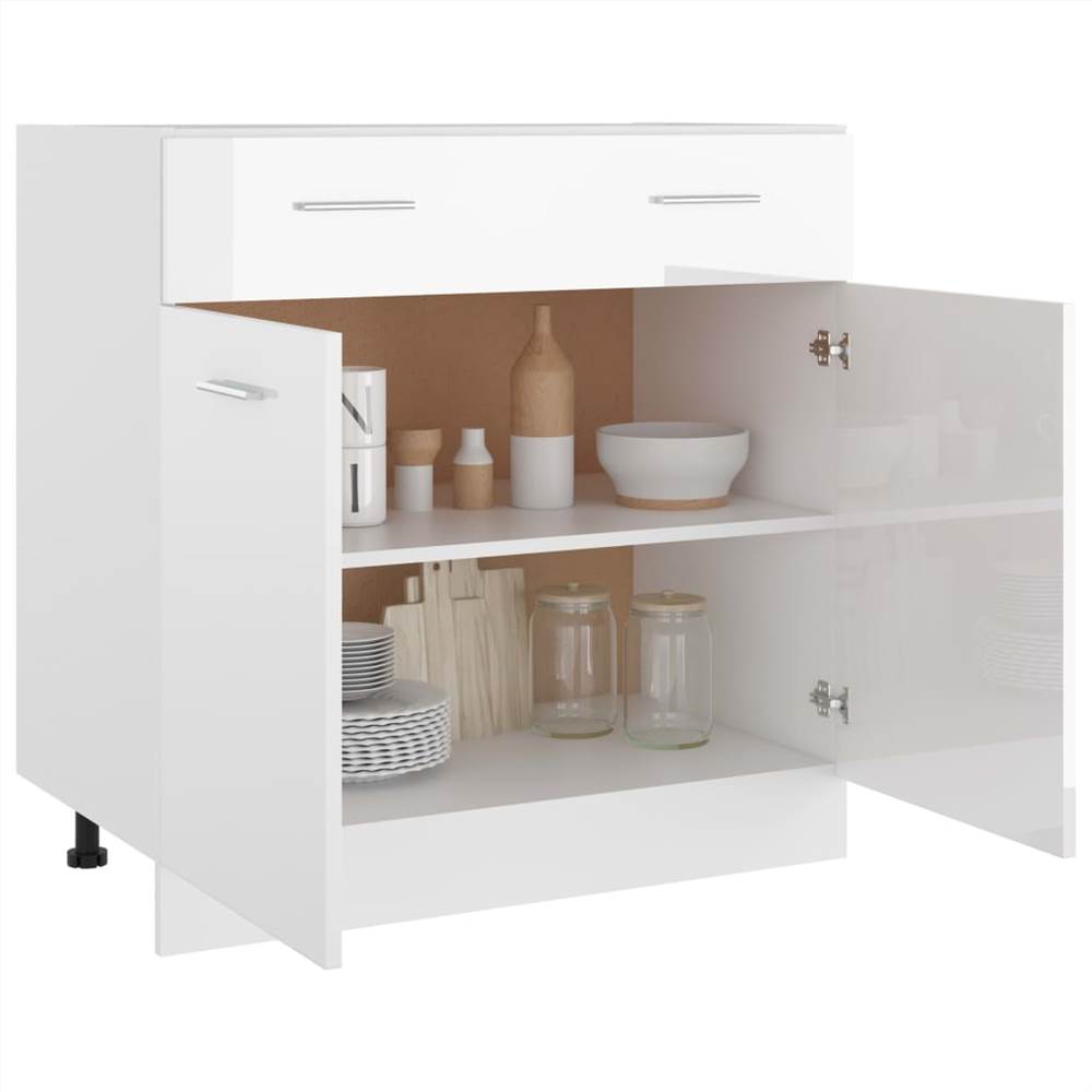 Kitchen Cabinet High Gloss White 80x46x81.5 cm Chipboard