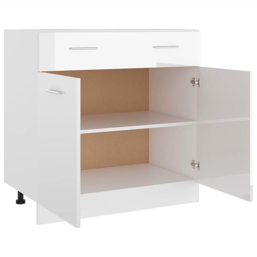 Kitchen Cabinet High Gloss White 80x46x81.5 cm Chipboard