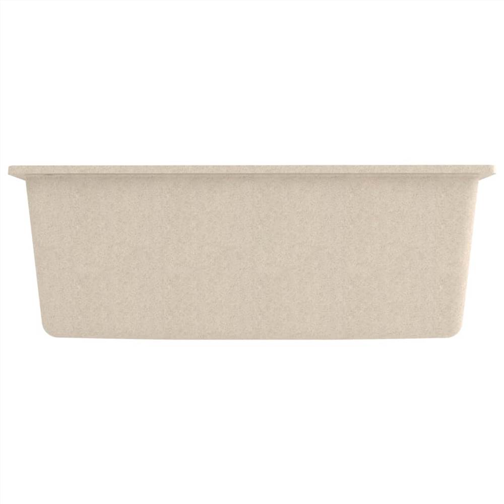 Kitchen Sink with Overflow Hole Beige Granite