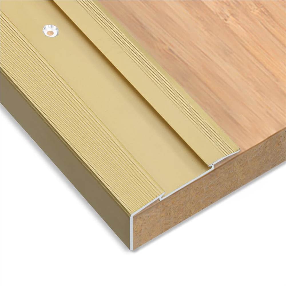 L-shape Stair Nosings 15 pcs Aluminium 90 cm Gold